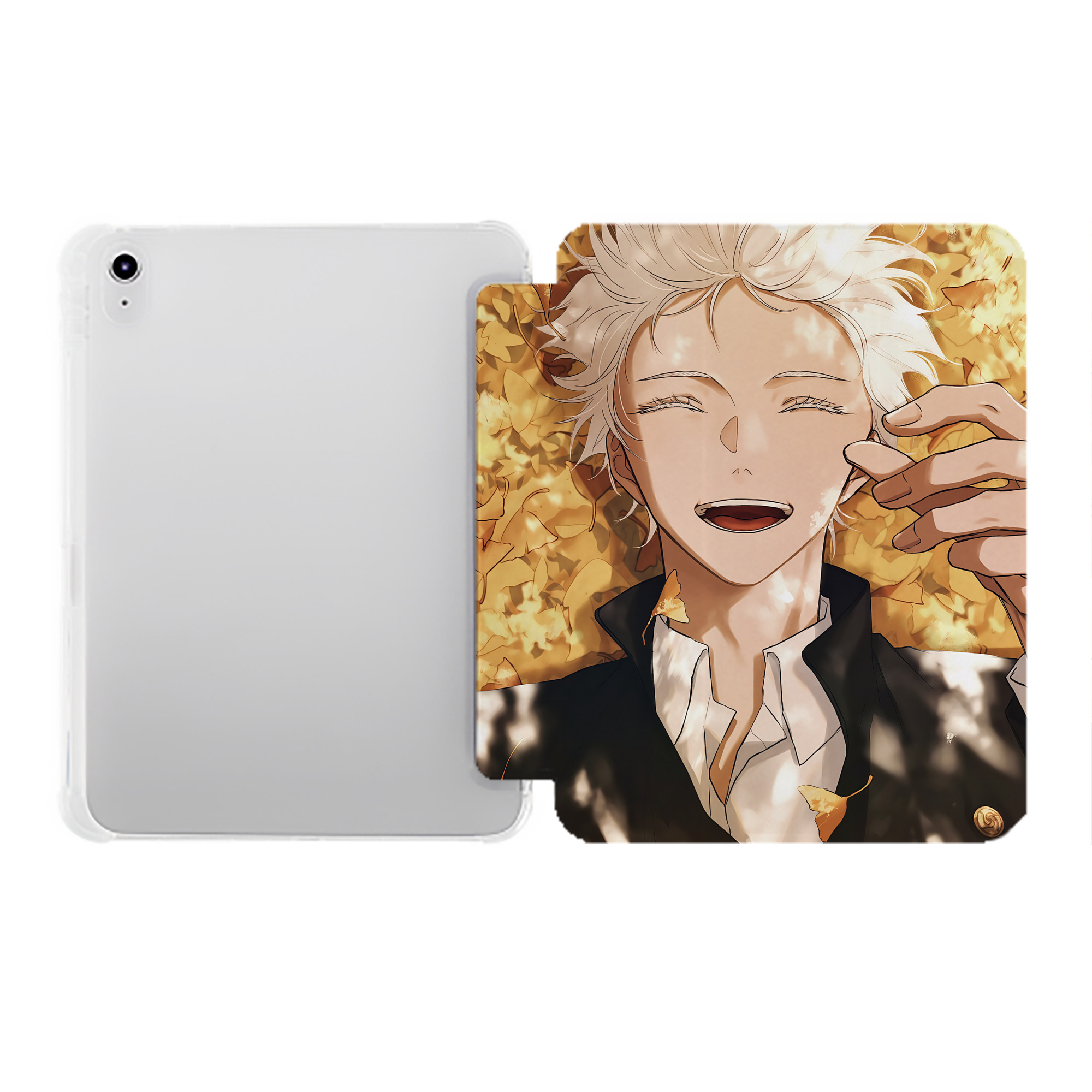 （画像用） 呪術廻戦 Jujutsu Kaisen IPad ケース ペン収納付き 三つ折りスタンド PUレザー×シリコン 対応機種9.5/10.5/10.9インチ